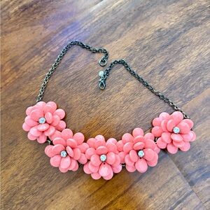 Pink  Coral colored Floral Necklace